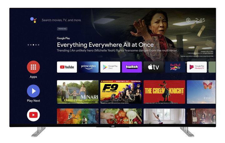Fernseher - JVC 4K-Ultra-HD QLED-Android-Fernseher, in Farbe SCHWARZ Ansicht 1