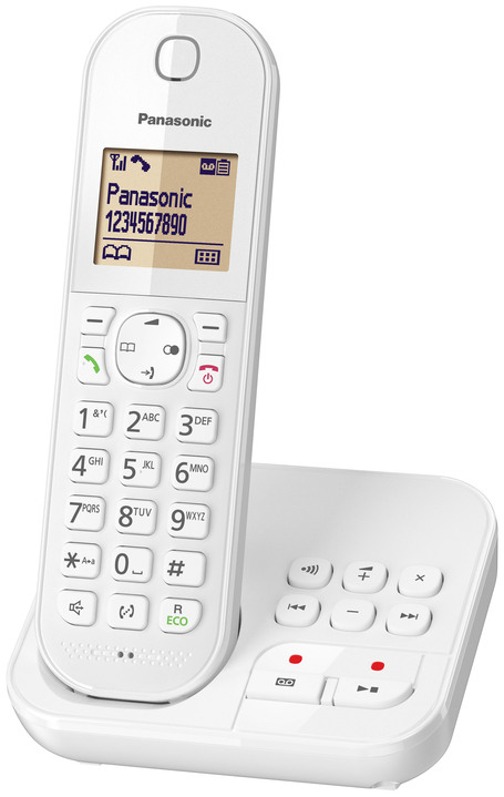 Festnetz-Telefone - Panasonic Grosstasten-Telefon mit Anrufbeantworter, in Farbe WEISS, in Ausführung Großtasten-Telefon mit Anrufbeantworter Ansicht 1