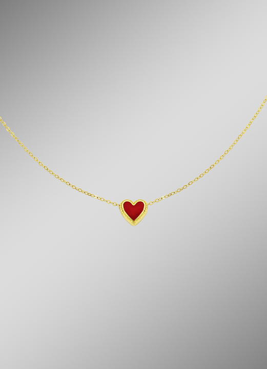 Halsketten - Romantische Halskette mit Herz, in Farbe  Ansicht 1