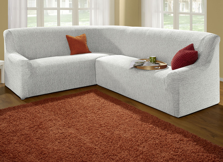Sessel- & Sofaüberwürfe - Stretchbezüge, in Größe 101 (Sesselbezug) bis 106 (Stuhlbezug), in Farbe CREME Ansicht 1