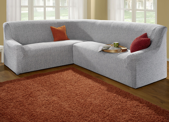 Sessel- & Sofaüberwürfe - Stretchbezüge, in Größe 101 (Sesselbezug) bis 106 (Stuhlbezug), in Farbe GRAU Ansicht 1