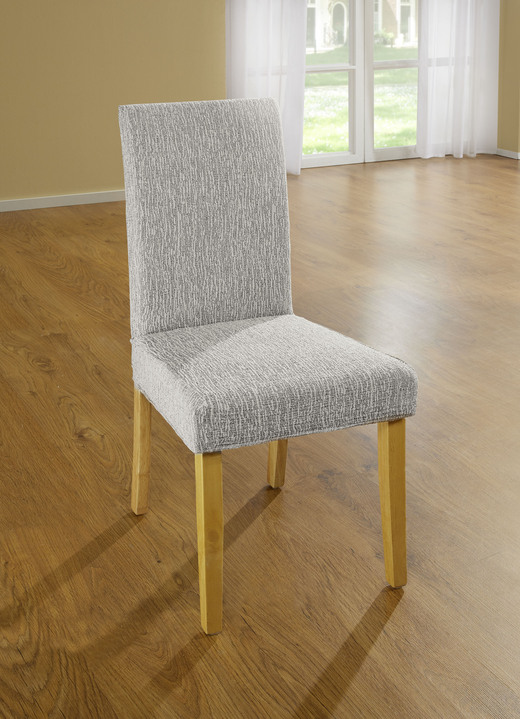 Sessel- & Sofaüberwürfe - Stretchbezüge, in Größe 101 (Sesselbezug) bis 106 (Stuhlbezug), in Farbe CREME Ansicht 1
