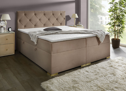 Boxspringbett mit Bonnell-Federkern-Matratze und Topper