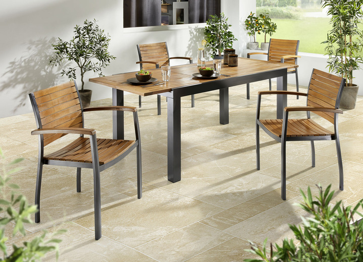Garten - Gartenmöbel-Serie Santorin, in Farbe GRAFIT, in Ausführung Stapelsessel, 2er-Set Ansicht 1