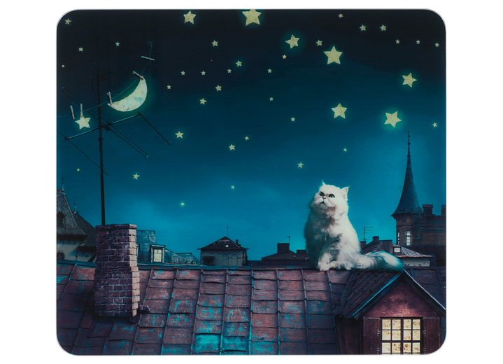 Haushaltshelfer - Wandblende aus Glas, Motiv Moon Cat, in Farbe MOON CAT