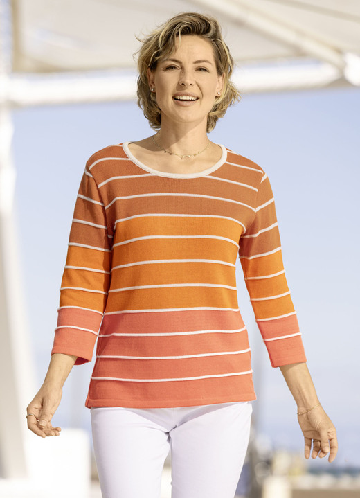 3/4-Arm - Pullover in Farbverlauf, in Größe 036 bis 052, in Farbe TERRA-ORANGE-MULTICOLOR Ansicht 1