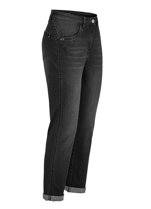 Hosen mit Knopf- und Reissverschluss - Jeans mit Push-up-Effekt, in Größe 017 bis 052, in Farbe SCHWARZ Ansicht 1