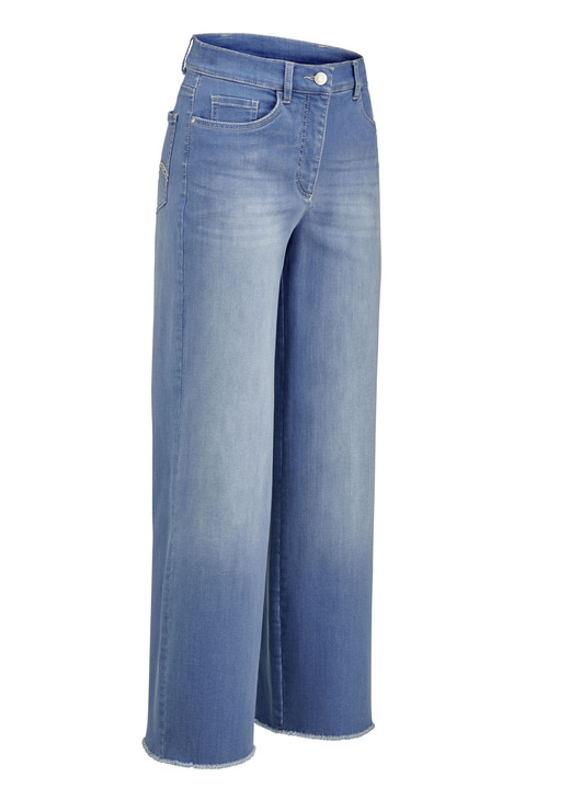 Hosen mit Knopf- und Reissverschluss - Jeans mit modischer Beinweite, in Größe 018 bis 052, in Farbe JEANSBLAU Ansicht 1
