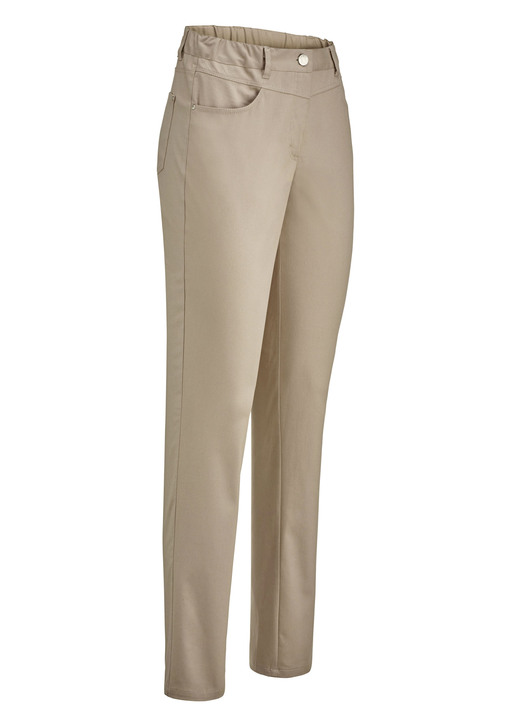 Hosen mit Knopf- und Reissverschluss - Hose in 4-Pocket-Form, in Größe 018 bis 052, in Farbe SAND Ansicht 1
