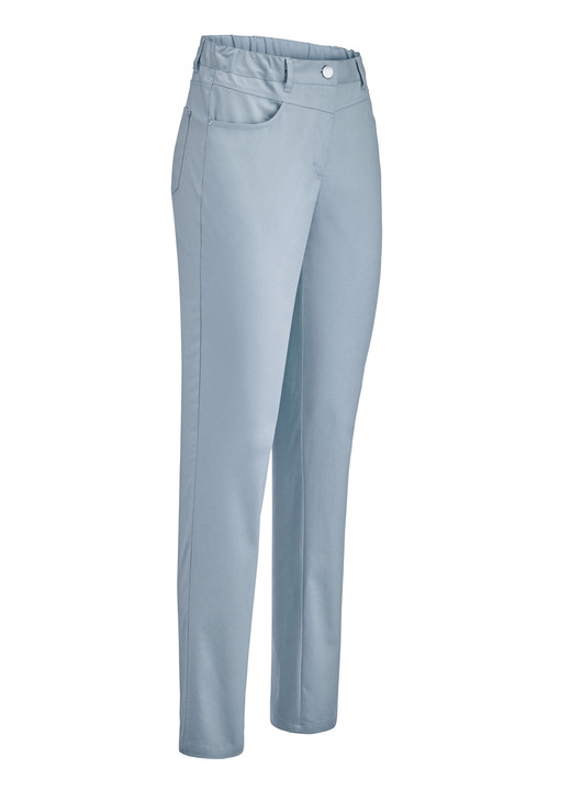 Hosen mit Knopf- und Reissverschluss - Hose in 4-Pocket-Form, in Größe 018 bis 052, in Farbe HELLBLAU Ansicht 1