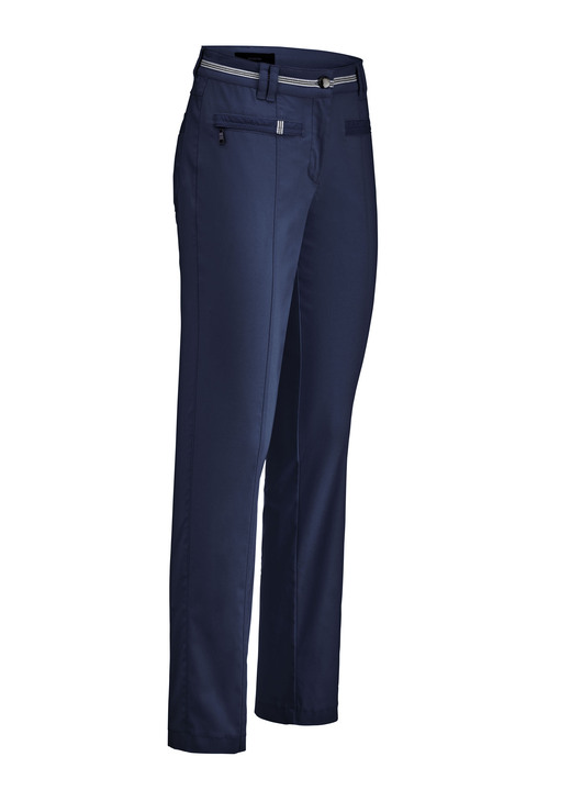 Hosen mit Knopf- und Reissverschluss - Aufwendig gearbeitete Hose, in Größe 017 bis 052, in Farbe MARINE Ansicht 1