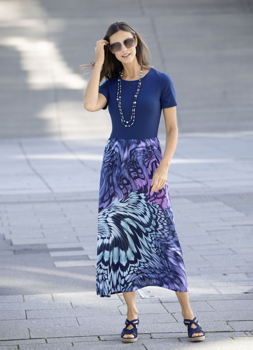Kleider - Kleid mit toller Faltenlegung, in Größe 036 bis 054, in Farbe MARINE-FLIEDER-MINT