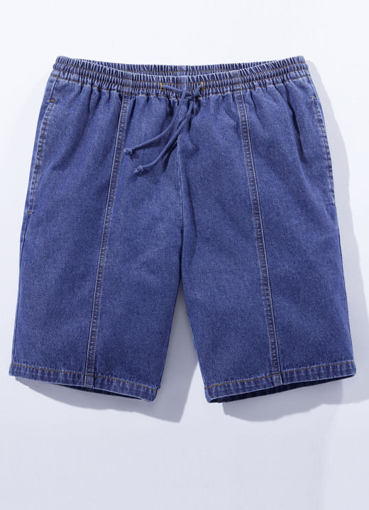 Shorts & Bermudas - Bequeme Schlupf-Shorts in 4 Farben, in Größe 048 bis 060, in Farbe JEANSBLAU Ansicht 1