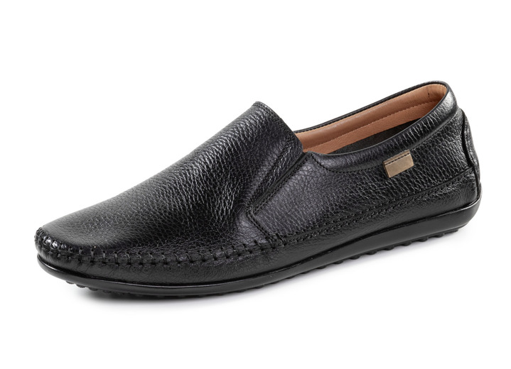 Slipper & Schnürschuhe - GINO GALANTE, leichte Herren-Slipper, mit Gummizug, in Größe 040 bis 046, in Farbe SCHWARZ Ansicht 1