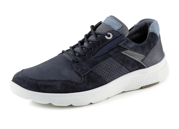 - Waldläufer Schnürschuh mit Zier-Perforation, in Größe 10 bis 9 1/2, in Farbe DUNKELBLAU-JEANS Ansicht 1