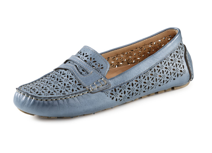 Slipper & Schnürschuhe - Gemini Slipper aus schattiertem Nappaleder, in Größe 036 bis 042, in Farbe JEANS Ansicht 1