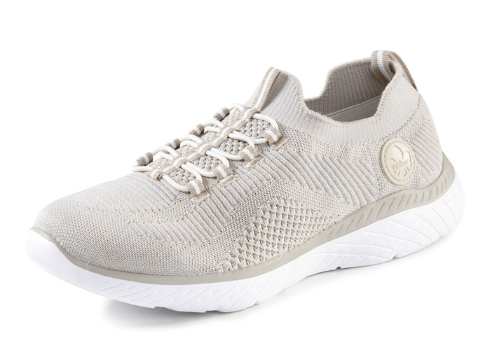 Slipper & Schnürschuhe - Rieker, leichte Damen-Sneaker, Weite G, mit MemoSoft-Textileinlage, in Größe 036 bis 042, in Farbe KIESEL Ansicht 1