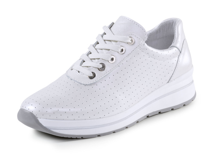 Slipper & Schnürschuhe - ELENA EDEN Sneaker mit Zierperforation, in Größe 035 bis 041, in Farbe PERLWEISS Ansicht 1