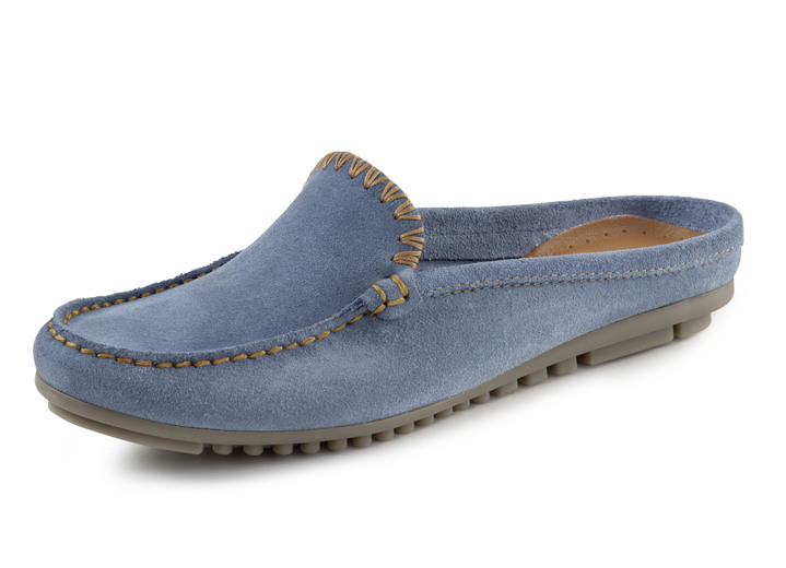 - ELENA EDEN Mokassin-Sabot aus Veloursleder, in Größe 036 bis 042, in Farbe JEANS Ansicht 1