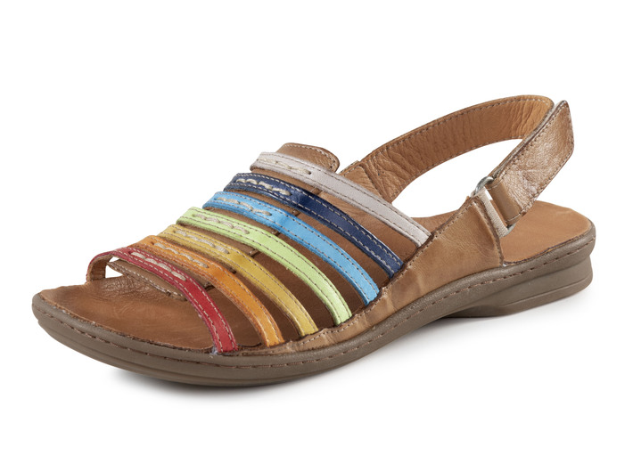 - Gemini Sandale aus Rind-Nappaleder, in Größe 036 bis 042, in Farbe BRAUN-MULTICOLOR Ansicht 1