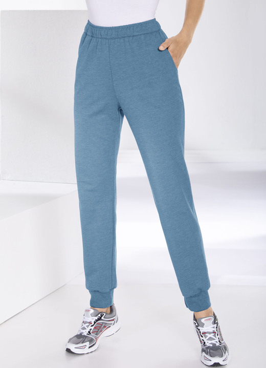 Freizeithosen - Freizeithose von «Athlet» in 4 Farben , in Größe 019 bis 052, in Farbe PETROL MELIERT Ansicht 1