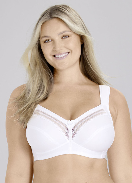BH ohne Formbügel - Miss Mary BH mit hohem Baumwollanteil, in Größe 075 bis 105, in Cup C, in Farbe WEISS Ansicht 1