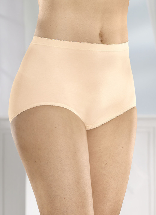 Damenmode - Speidel Dreierpack Slips mit elastischen Abschlüssen, in Größe L bis XL, in Farbe PUDER Ansicht 1