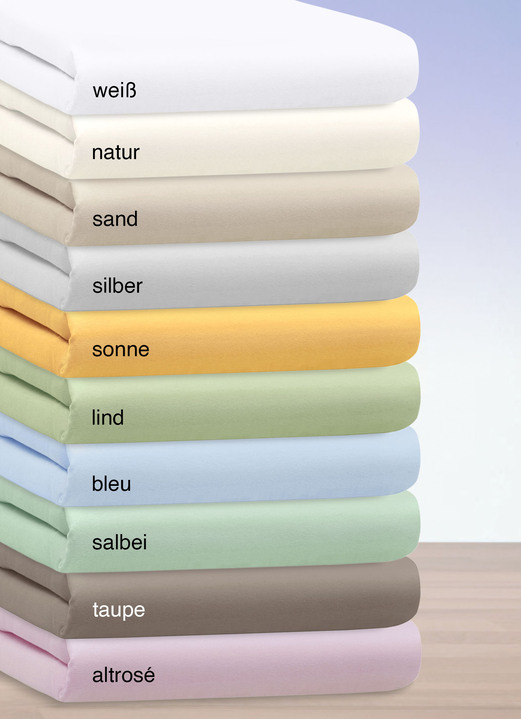 Janine - Hochwertige Elastic-Mako-Feinjersey-Spannbetttücher, in Größe 133 (1 Spannbetttuch, 100/200 cm) bis 938 (1 Topper-Spannbetttuch,200/200 cm), in Farbe ALTROSÉ Ansicht 1