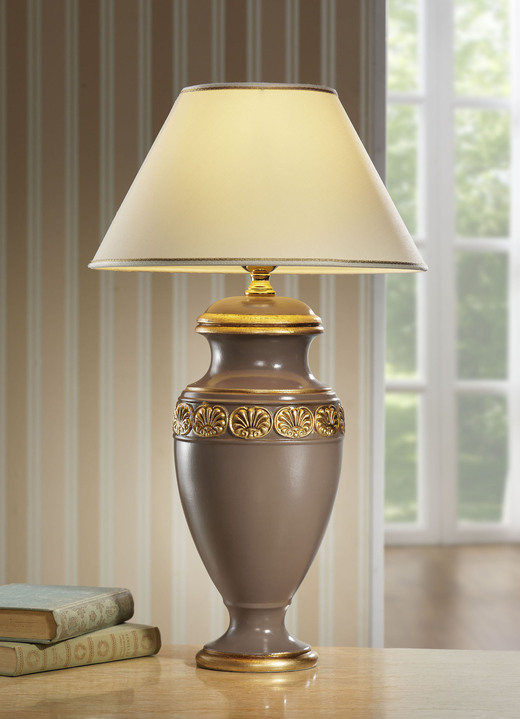 Tischlampe - Tischlampe aus italienischer Keramik, in Farbe BRAUN-GOLD Ansicht 1
