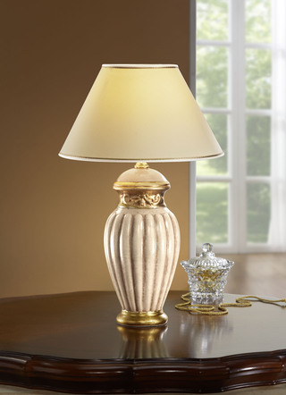 Tischlampe mit echter Blattgoldauflage