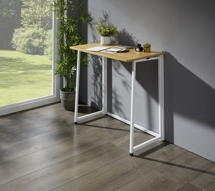 Schreibtisch mit Gestell aus Metall