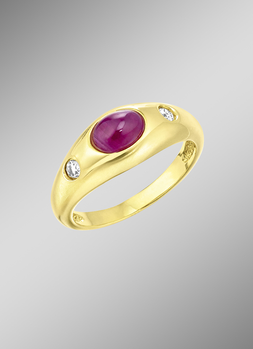 Ringe - Eleganter Damenring mit Rubin, in Größe 160 bis 220, in Farbe  Ansicht 1