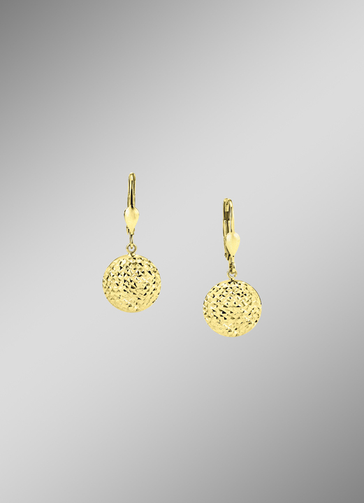 - Runde Gold-Ohrhänger, in Farbe  Ansicht 1