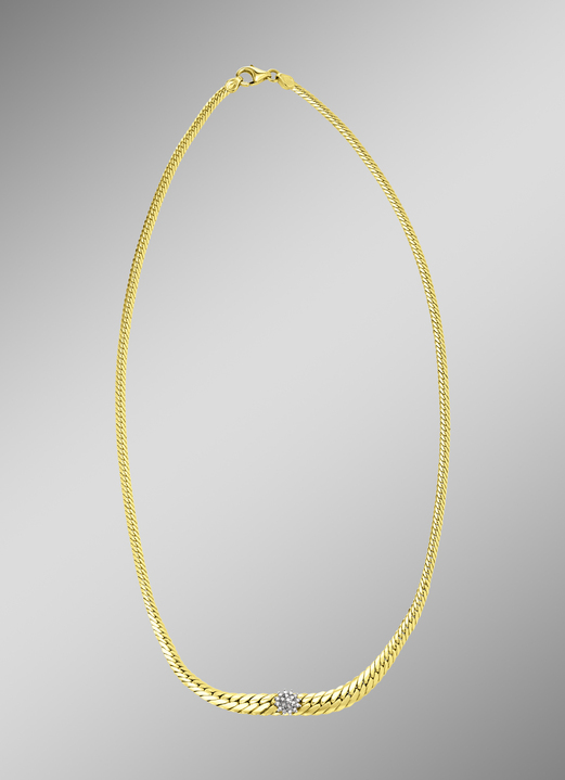 Halsketten - Hochwertige Halskette mit 19 Brillanten, in Farbe  Ansicht 1