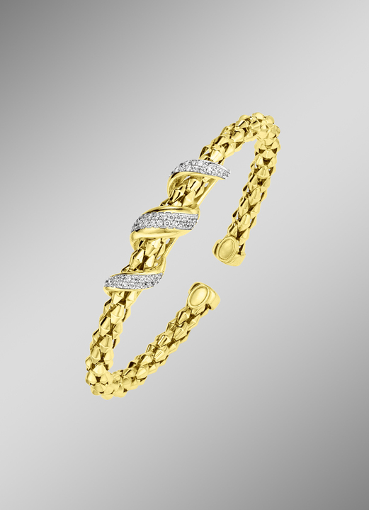 Armbänder - Vergoldeter Armreif mit Zirkonia, in Farbe  Ansicht 1