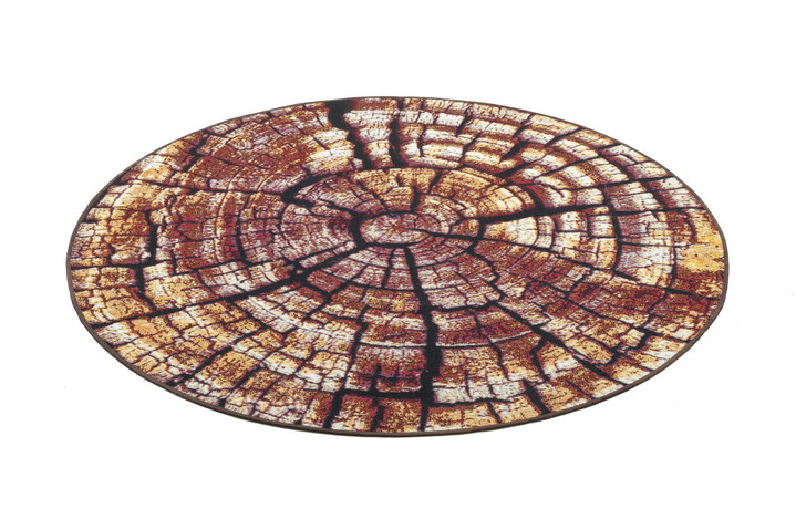 Modern - Teppich im naturnahen Baumstamm-Design, in Größe 300 (ø 60 cm) bis 314 (ø 300 cm), in Farbe BRAUN Ansicht 1