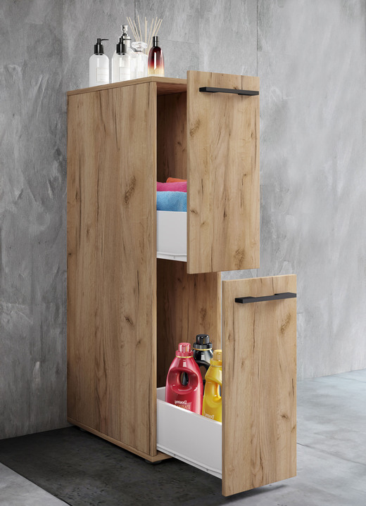Badezimmermöbel - Nischenschränke mit pflegeleichter Beschichtung, in Farbe HONIGEICHE, in Ausführung Nischenschrank, klein Ansicht 1