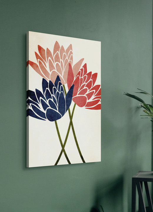 Blumen - Hochwertiges Leinwandbild auf Keilrahmen, in Farbe BUNT, in Ausführung B40xB60xT1,8 cm Ansicht 1