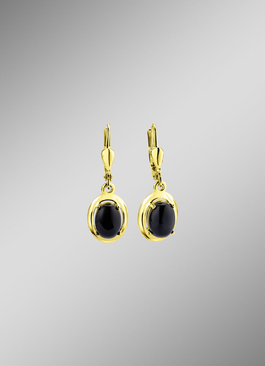 - Ohrringe mit Onyx, in Farbe  Ansicht 1