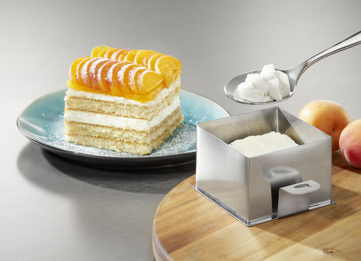 Haushaltshelfer - Stoneline Dessert- und Servierringe aus rostfreiem Edelstahl, in Farbe GRAU, in Ausführung eckig Ansicht 1
