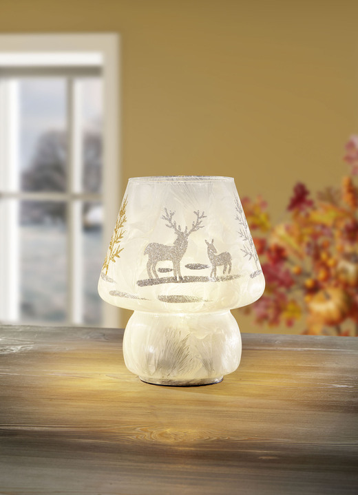 Tischlampe - LED-Lampe aus Glas, in Farbe WEISS