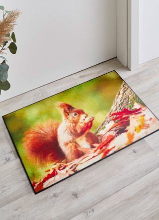 Fussmatte  mit Eichhörnchen-Motiv