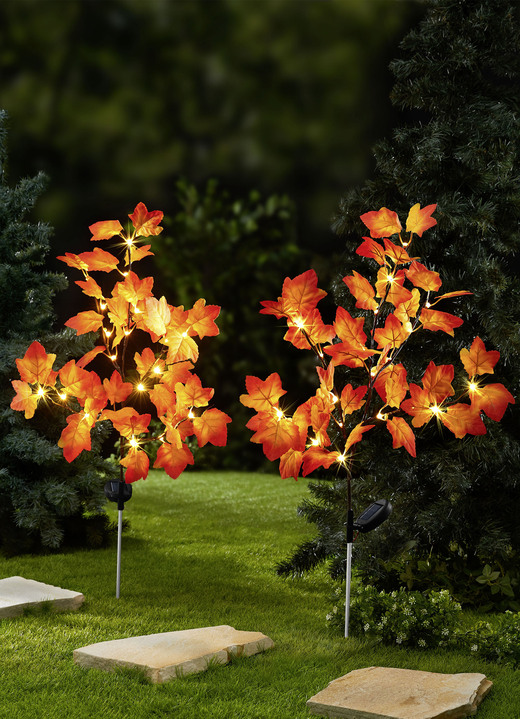 Gartenbeleuchtung - Herbstlicher LED-Ahorn-Zweig, in Farbe ORANGE