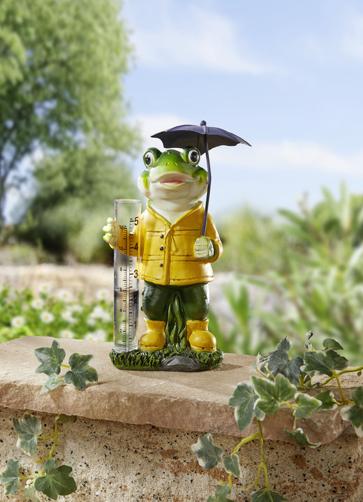 Gartendekoration - Frosch mit Regenmesser, in Farbe BUNT