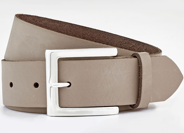 Gürtel - Trendiger Damen-Gürtel aus Leder, 3,5 cm breit Gürtel - Trendiger Damen-Gürtel aus Leder, 3,5 cm breit, in Größe 100 bis 120, in Farbe TAUPE