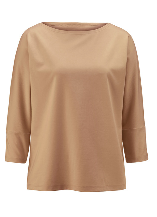 3/4-Arm - Shirt mit rundem Halsausschnitt 3/4-Arm - Shirt mit rundem Halsausschnitt, in Größe 036 bis 052, in Farbe CAMEL