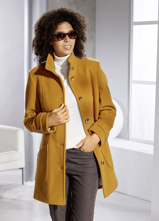 Wolljacken - Longjacke mit hohem Tragekomfort, in Größe 019 bis 054, in Farbe SAFRAN Ansicht 1