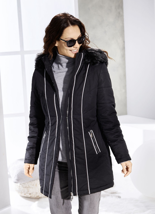 Winterjacken - Jacke mit Kontrastpaspelierungen, in Größe 019 bis 054, in Farbe SCHWARZ Ansicht 1