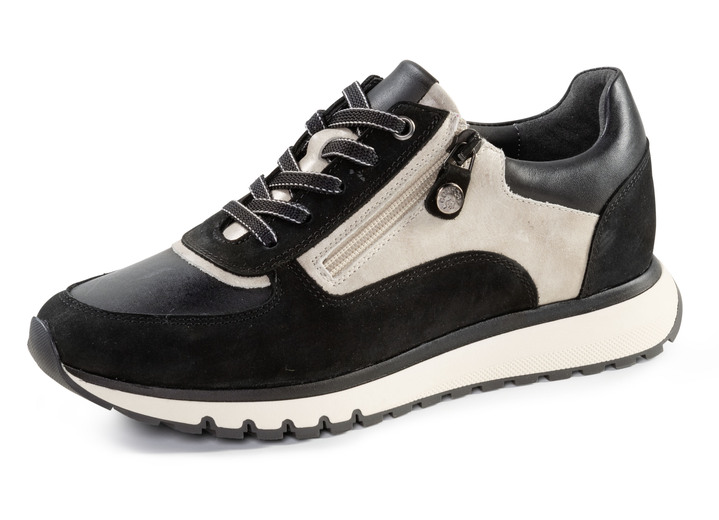 Slipper & Schnürschuhe - ELENA EDEN, trendige Damen-Sneaker, Weite G, mit herausnehmbarem Fussbett, in Größe 035 bis 041, in Farbe SCHWARZ-KIESEL Ansicht 1
