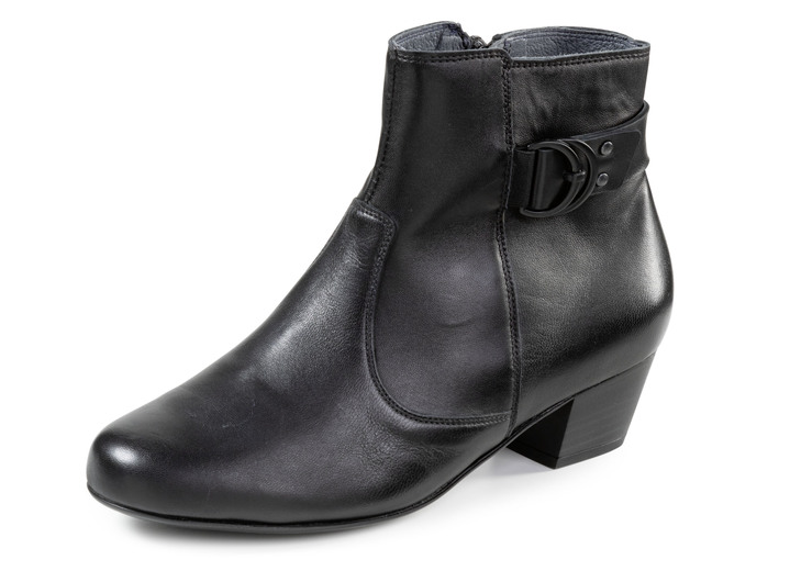 Stiefel & Stiefeletten - Waldläufer, bequeme Damen-Stiefeletten, Weite K, mit herausnehmbarem Fussbett, in Größe 3 1/2 bis 8, in Farbe SCHWARZ Ansicht 1